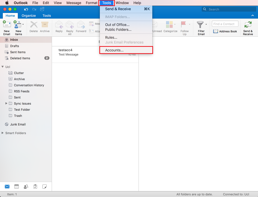 adding email account in outlook for mac